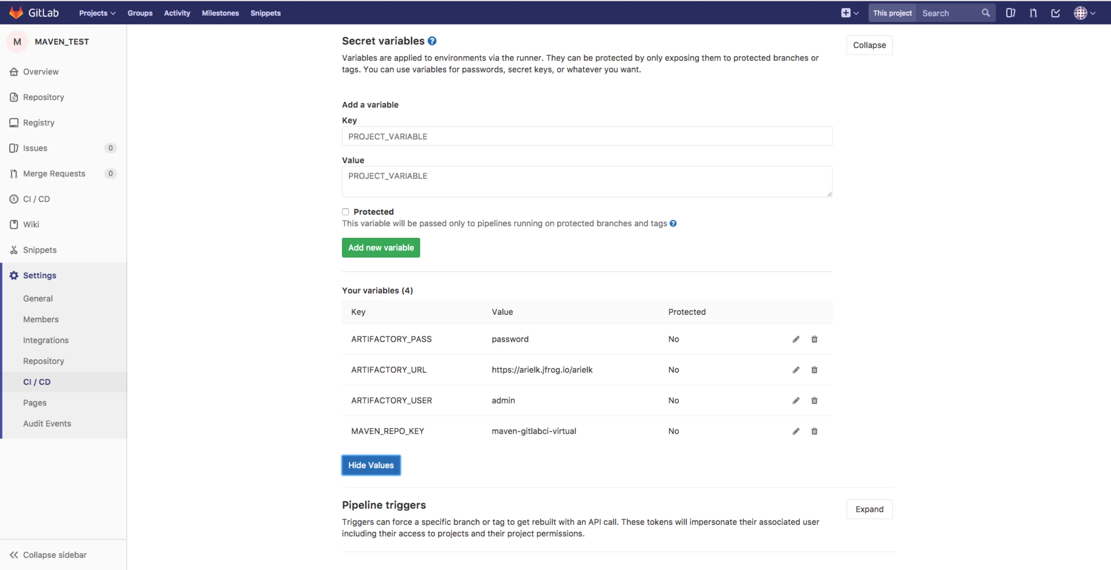 GitLab and Artifactory