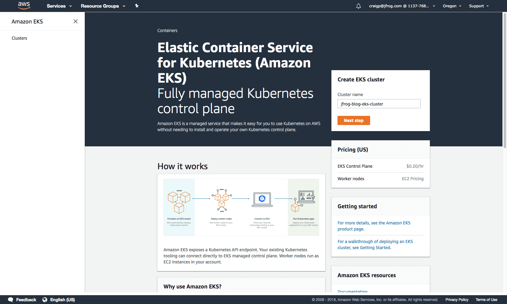 Create K8s Cluster in EKS AWS