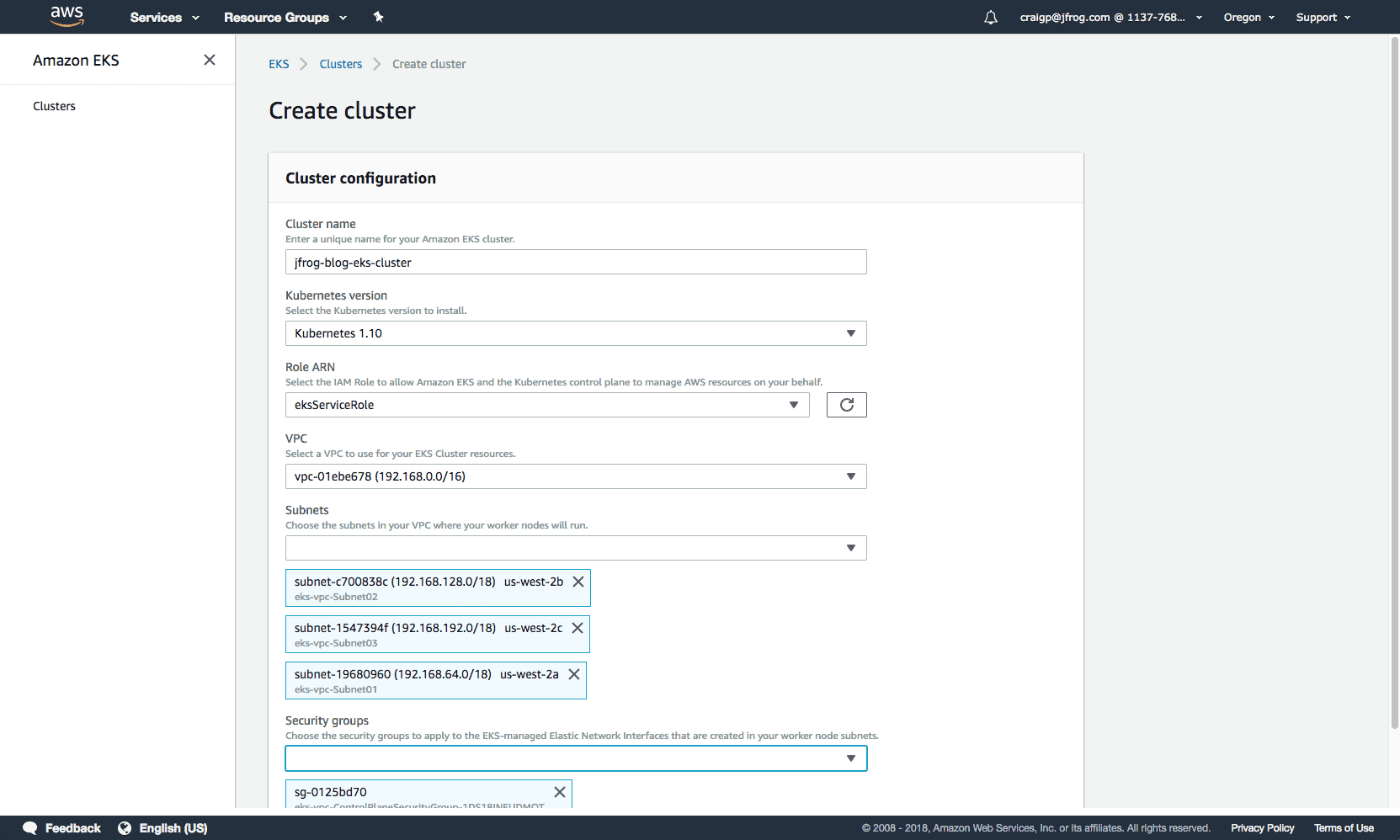 AWS EKS Cluster Configuration