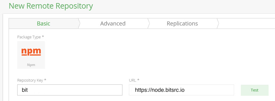New NPM remote repository