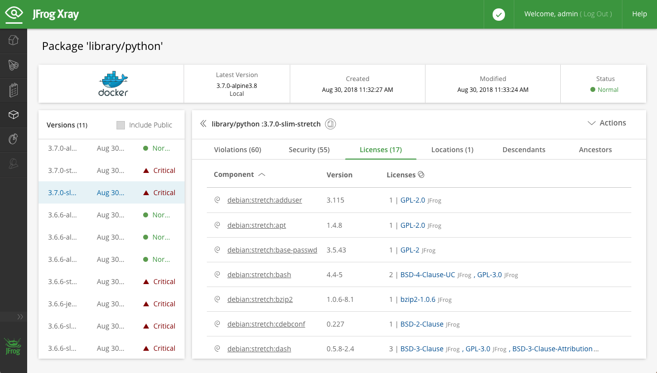 License Compliance in Xray