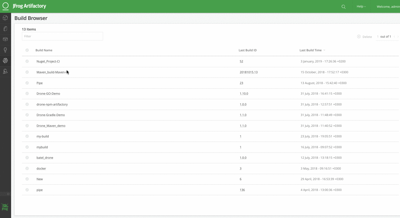 build information for NuGet task in Artifactory