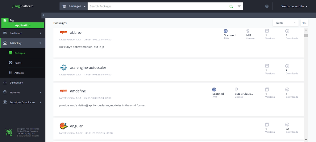 Packages in JFrog Platform