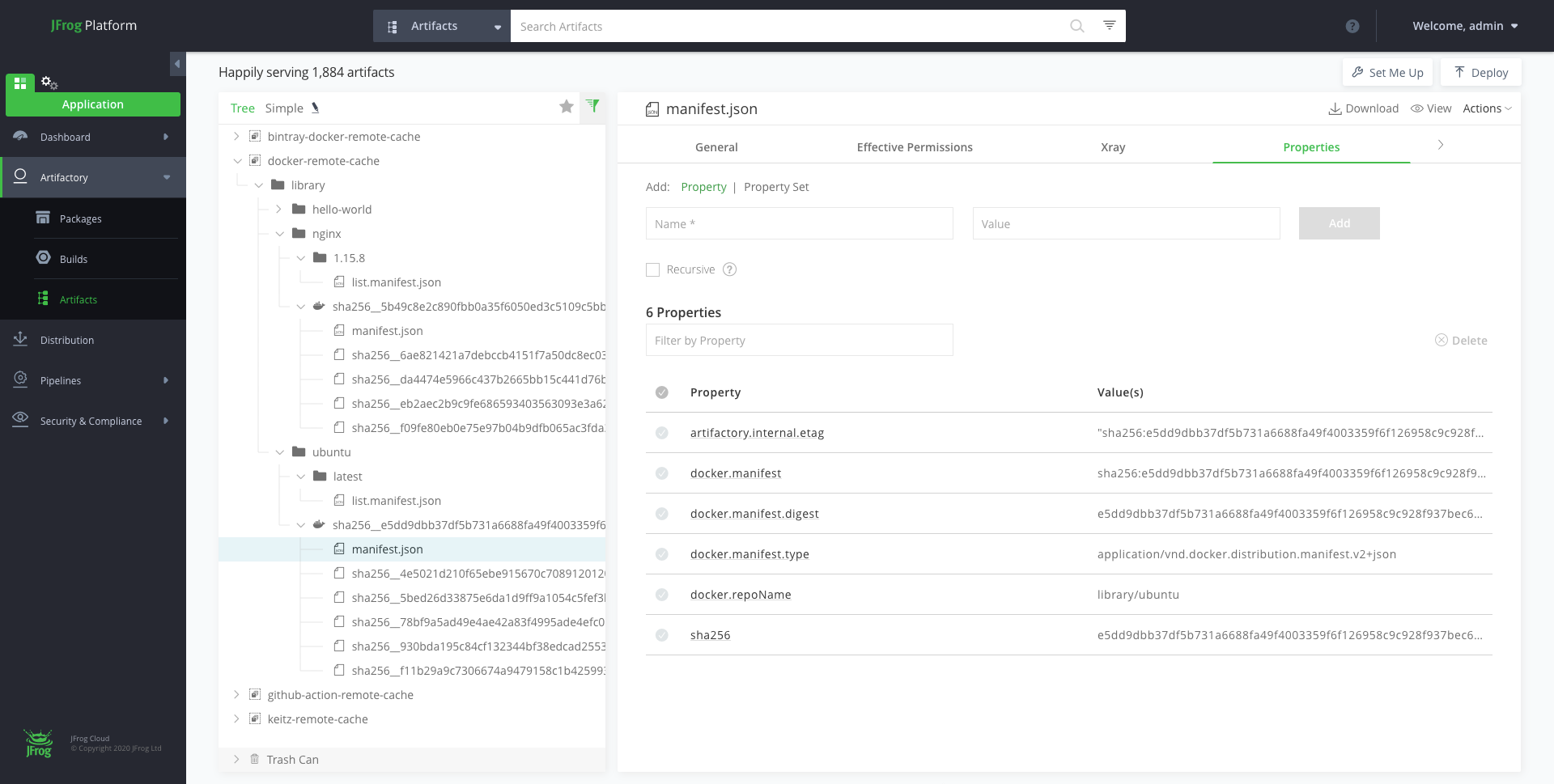 Docker manifest properties