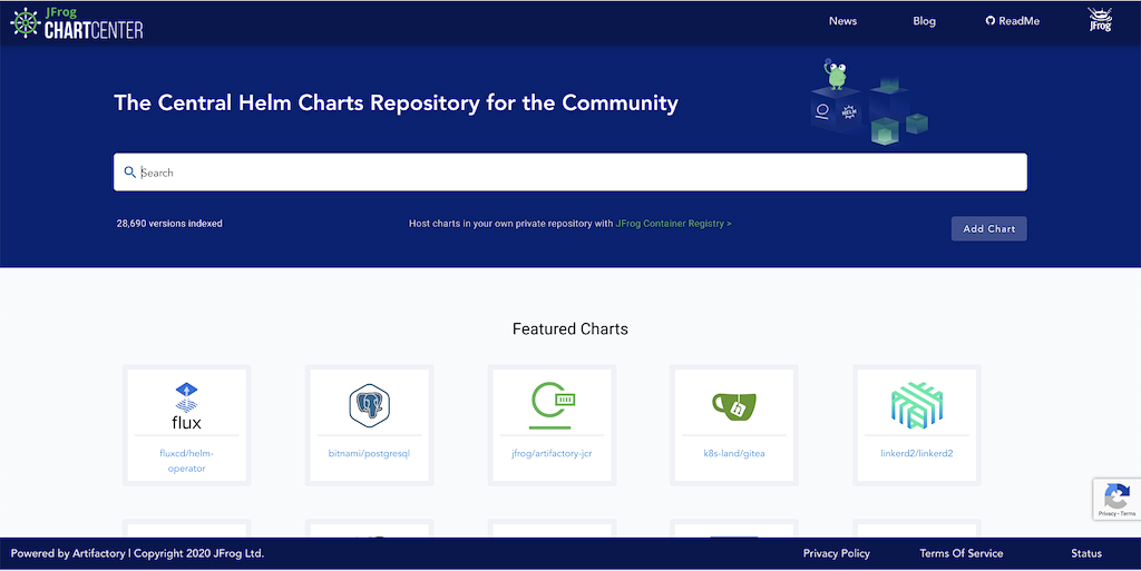 JFrog helm charts repository for the community