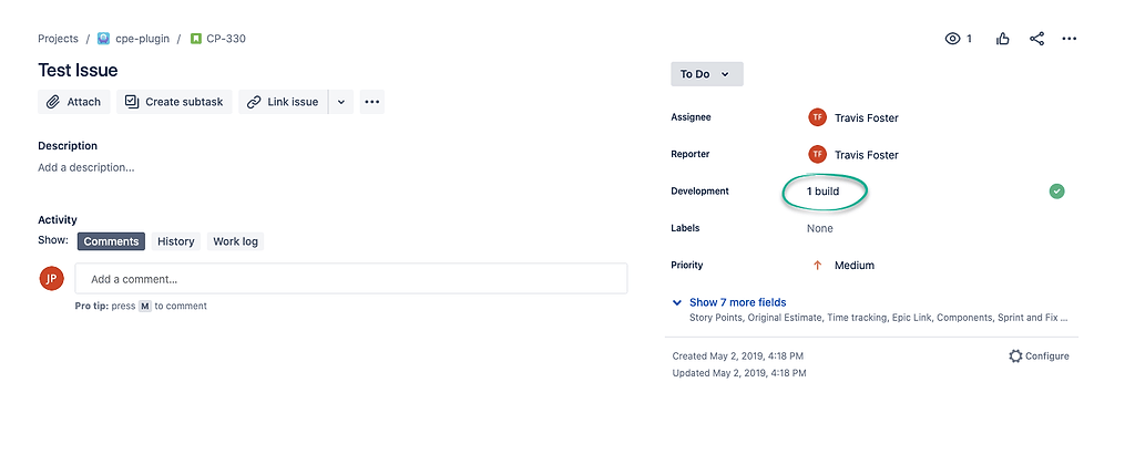 Artifactory Build in Jira