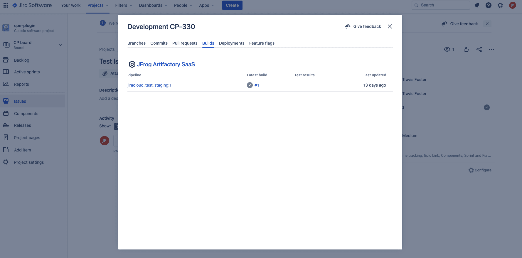 Link to Artifactory Build in Jira