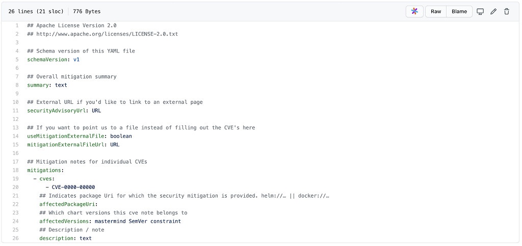 ChartCenter Security Mitigation YAML
