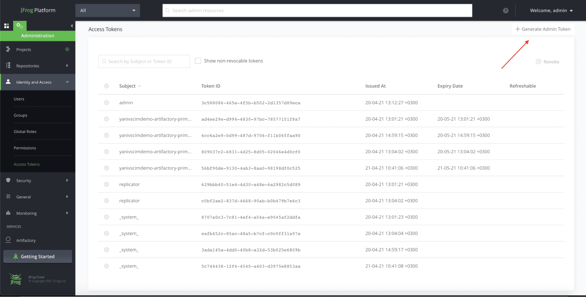 Generate Admin Token
