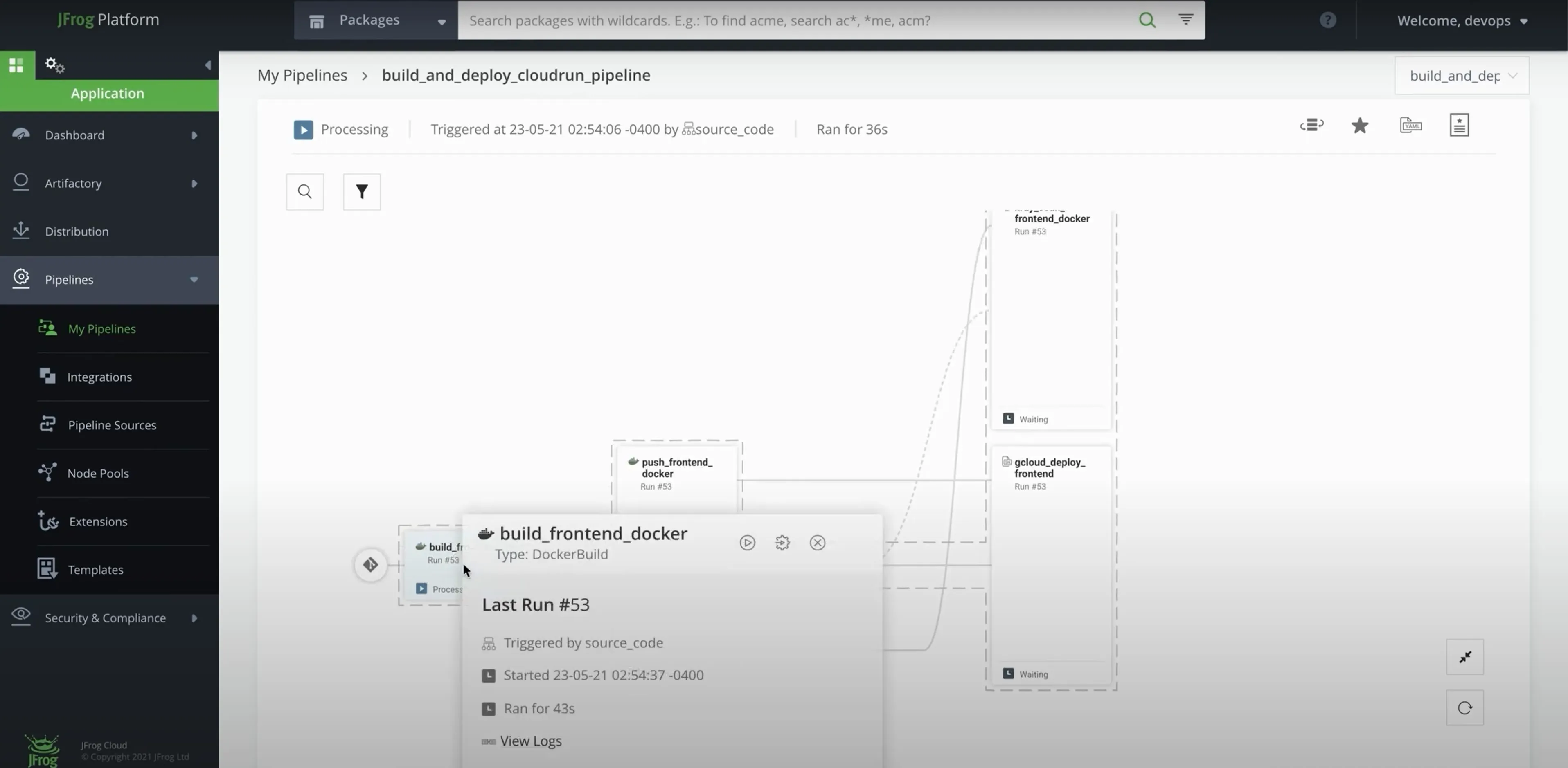 Build and deploy pipeline