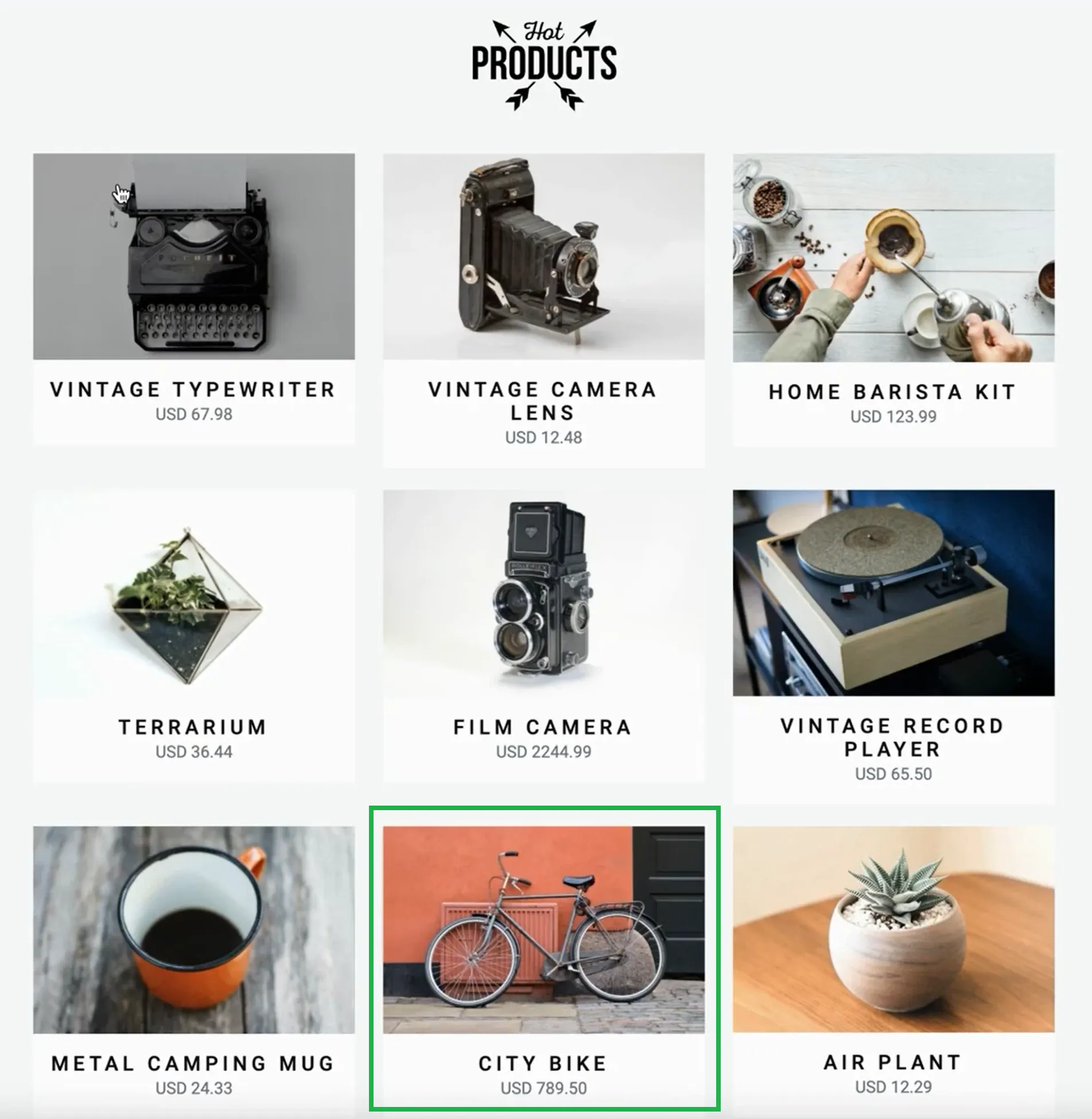 Web storefront application - front end