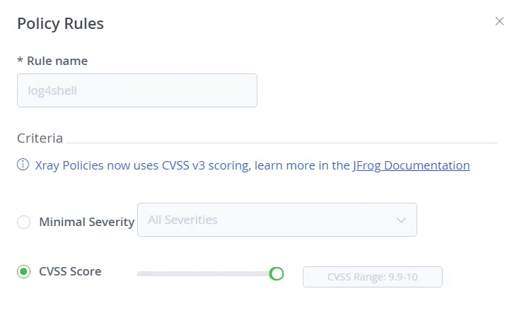 detect all usage of vulnerable log4j libraries using JFrog Xray