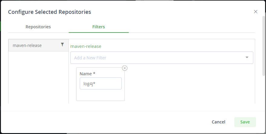 Configure watches for selected repositories in Xray SCA tool