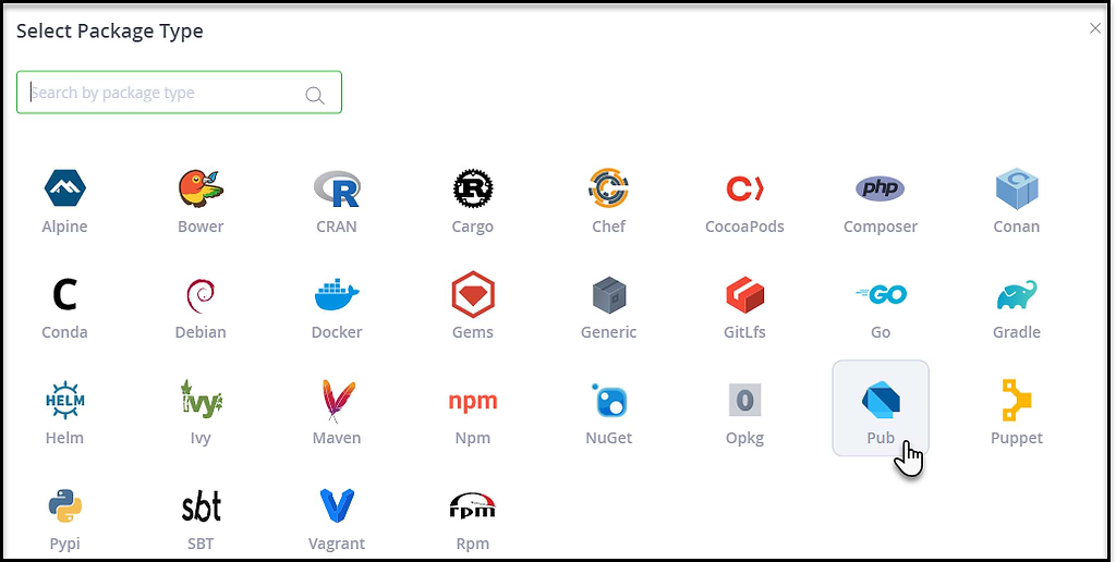 Artifactory Add Dart Pub Repository