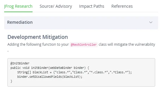 Remediation advice for security vulnerabilities