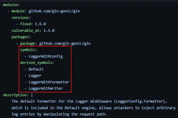 List of vulnerable functions
