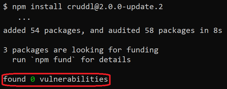 Unexpected 0 vulnerabilities resul from npm CLI