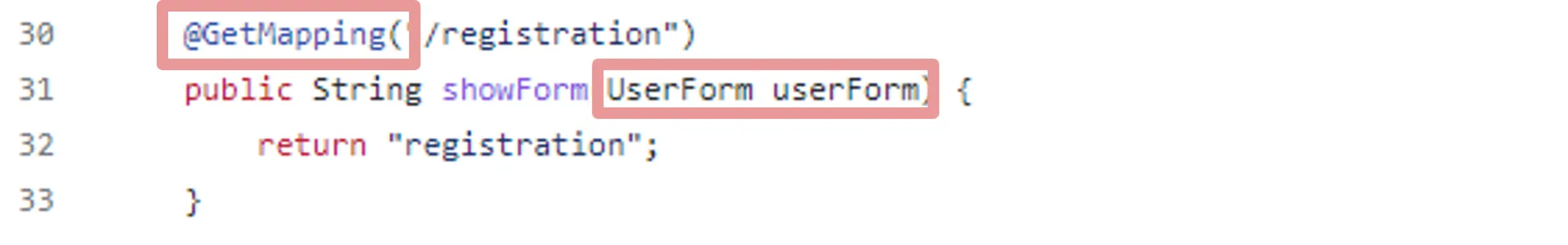 Vulnerable POJO data binding functionality to `UserForm` object. (From WebGoat Github)
