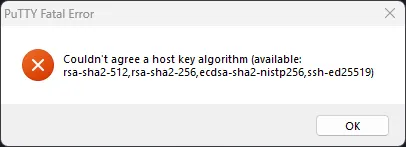 PuTTY Fatal Error