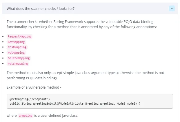 JFrog Xray Scanner Explanation for CVE-2022-22965