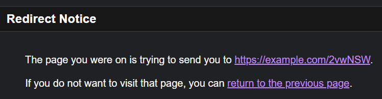 Redirect Notice