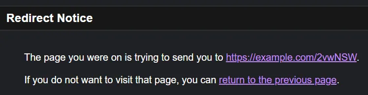 Redirect Notice