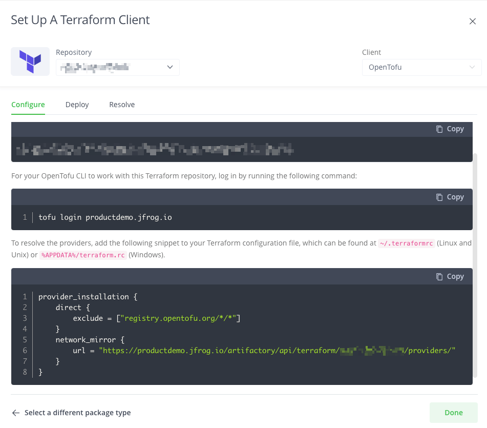 Setting up a Terraform Client