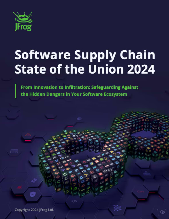 Report cover: JFrog Software Supply Chain State of the Union 2024