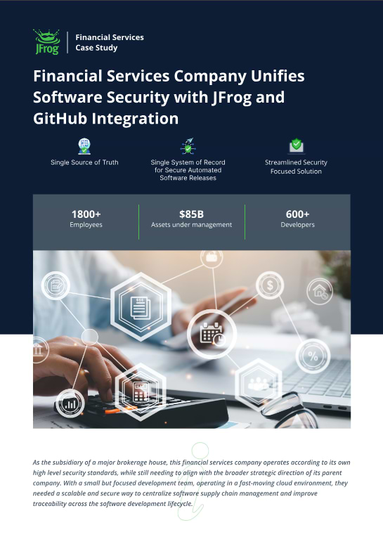 Financial Firm Unifies Security wtih JFrog and GitHub - Cover Page