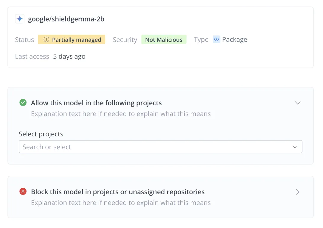 Manage existing usage