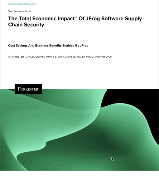 Cover page of Forrester TEI study on JFrog Software Supply Chain Security, January 2026