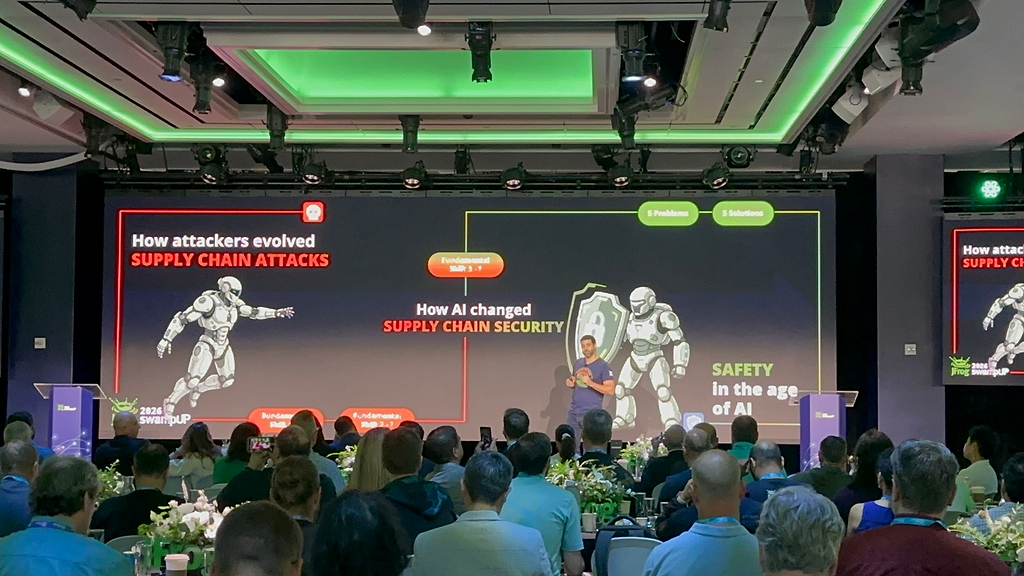 shachar menashe on swampup 2026 stage