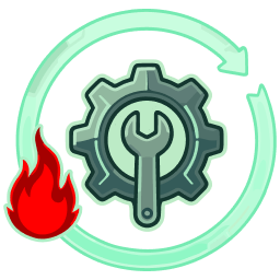 icon gear fire