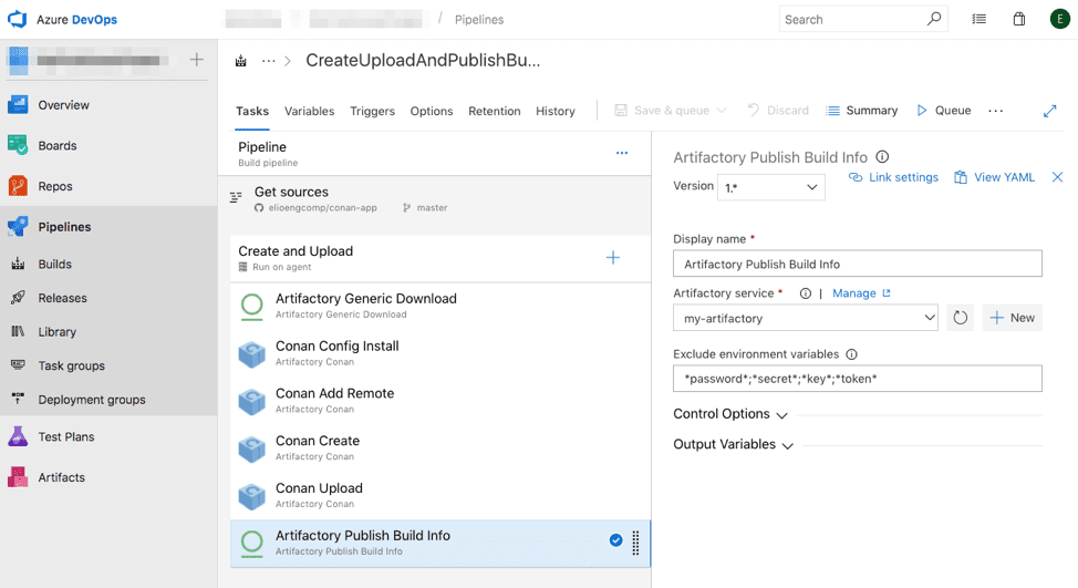 Artifactory Publish Build Info