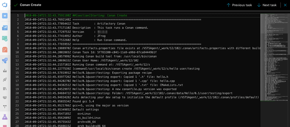 Push task buildinfo to artifactory