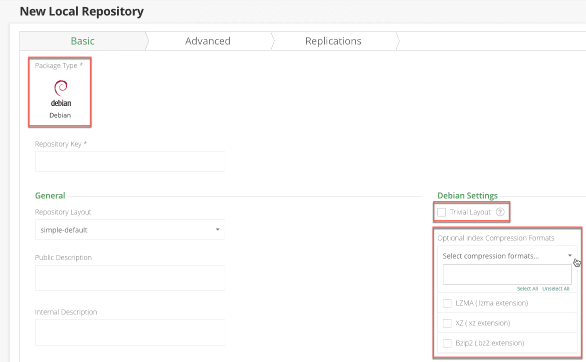 Artifactory Debian Local repos