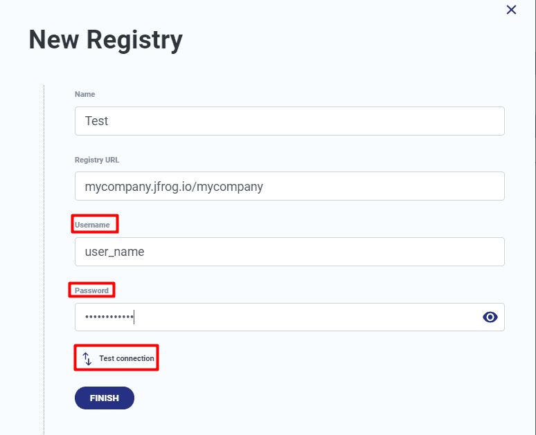 Portshift New Registry dialog