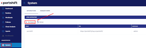 Portshift: Add new registry