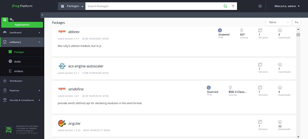 Packages in JFrog Platform