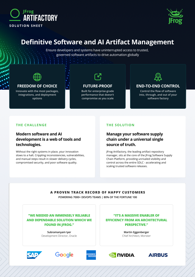 JFrog Artifactory Solution Sheet