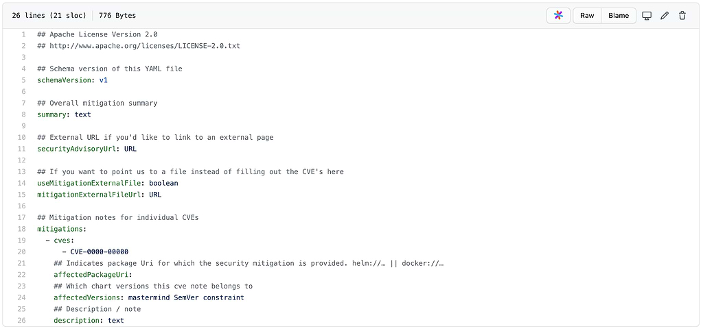 ChartCenter Security Mitigation YAML