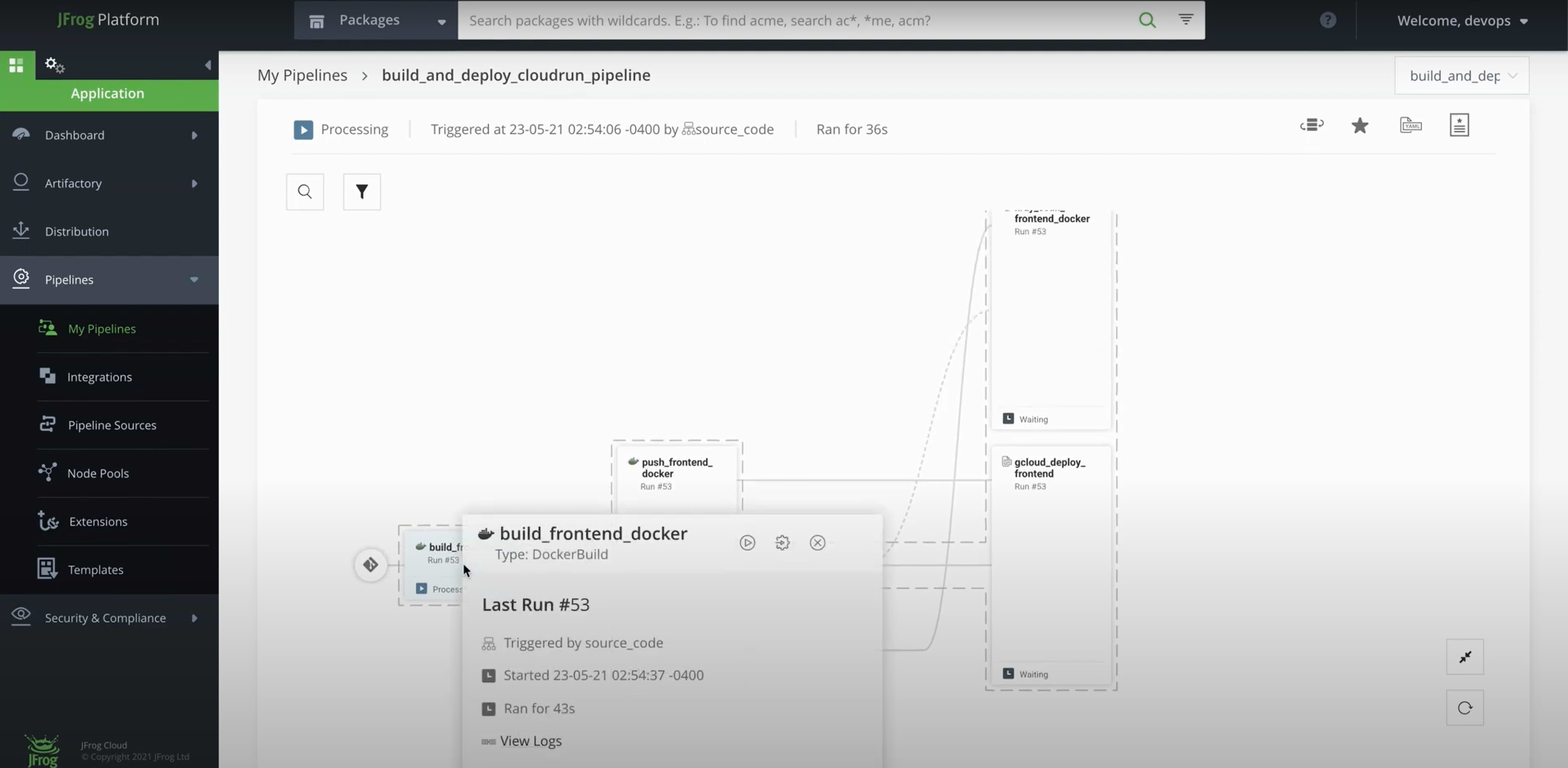 Build and deploy pipeline