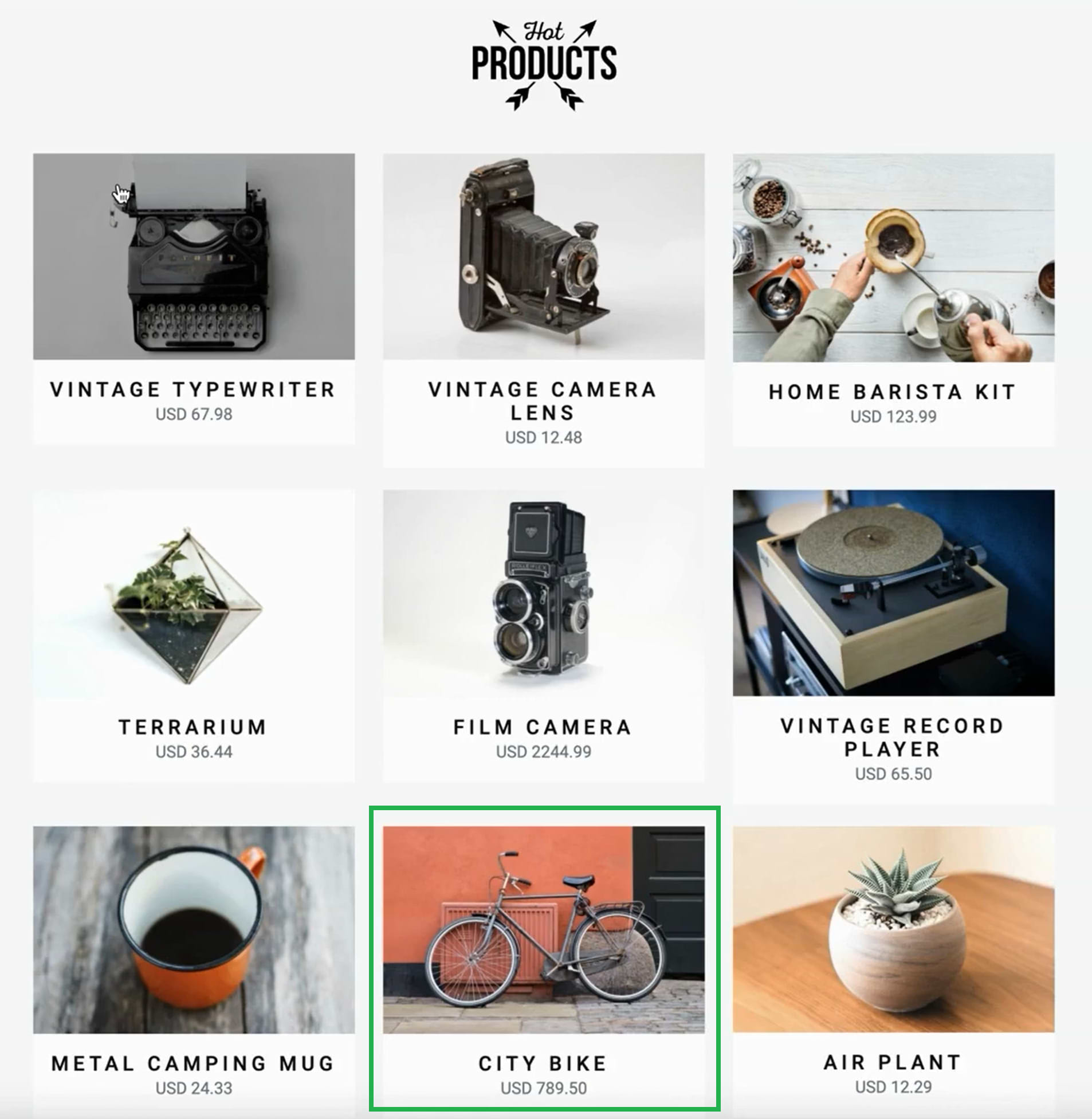 Web storefront application - front end 