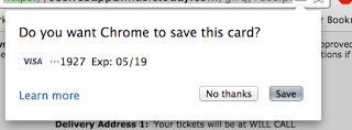 Browser support for saving passwords and credit card information
