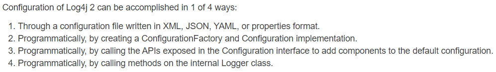 COnfiguration of Log4j 2