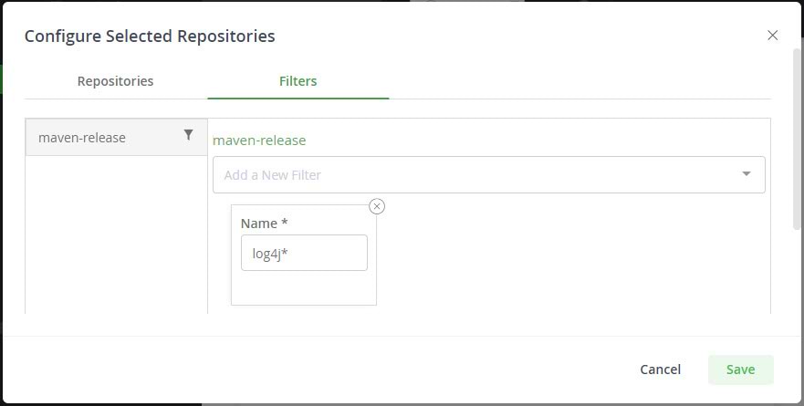 Configure watches for selected repositories in Xray SCA tool