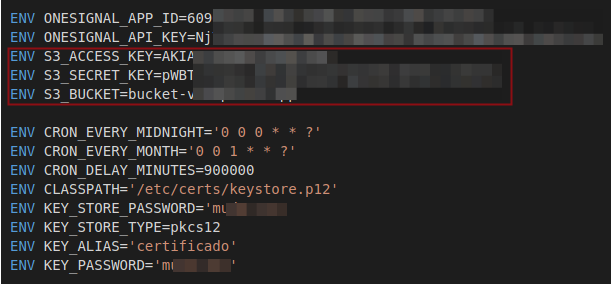 AWS credentials leaked through Dockerfile environment variables