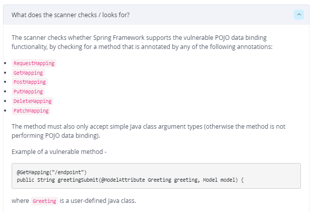 JFrog Xray Scanner Explanation for CVE-2022-22965
