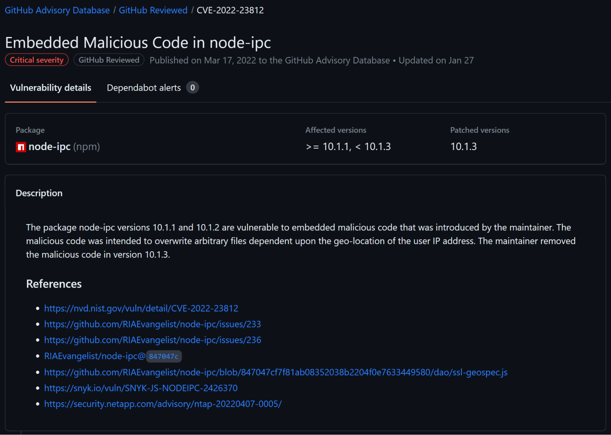GitHub Security Advisory