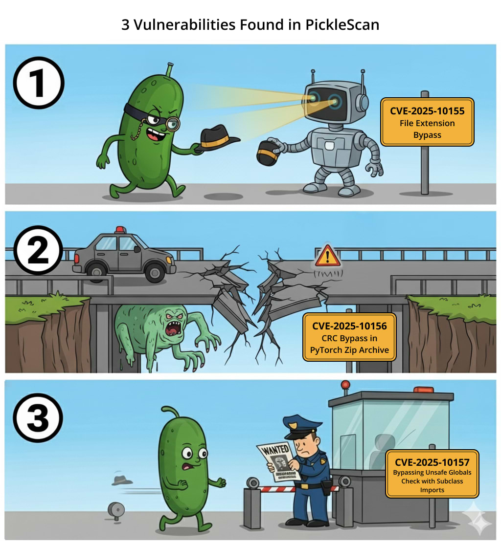 JFrog Alert for 3 x PickleScan Zero-Days - Vulnerabilities